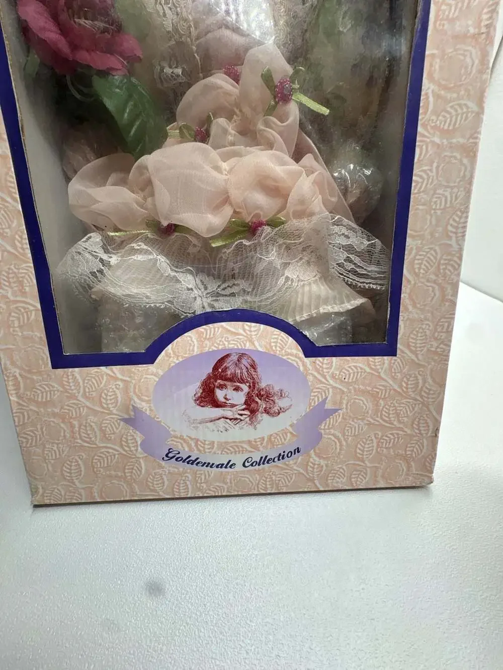 Goldenvale Collection Porcelain Doll in Pink Dress with Flower